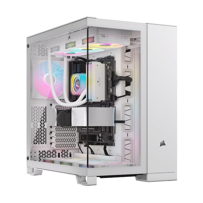 Корпус ПК CORSAIR 6500X RGB Mid-Tower ATX з двокамерним дизайном, великою гнучкістю охолодження та підтримкою материнських плат з перевернутим з'єднанням