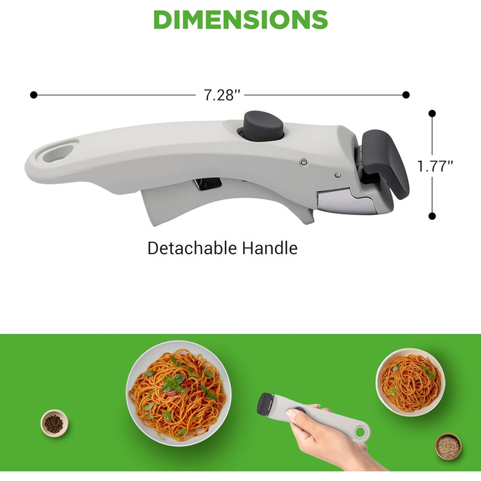 Набір посуду NutriChef 18 предметів з керамічним покриттям, знімні ручки, без PTFE, антипригарний, економний, для духовки та плити (кремовий, знімні ручки)