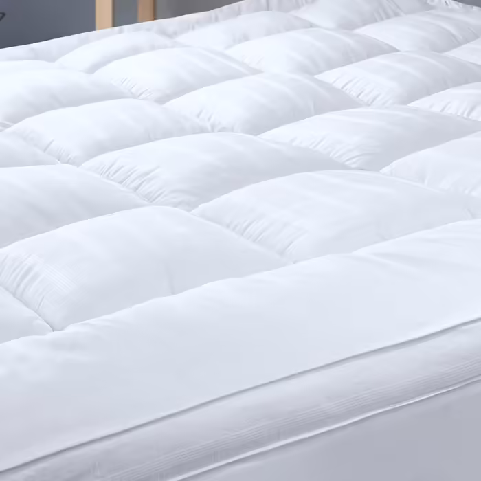 Threads For Bed® Premium Plush Mattress Topper 140x190 cm, Soft Topper Mattress Pad with 100% Cotton Fabric, Quilted Mattress Protector with Padding for Support & Protection from Dirt