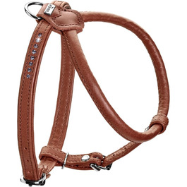 Нашийник для собак HUNTER Round & Soft Canadian UP, колір: Cognac, м'яка, еластична шкіра, прошитий по колу, щадний до хутра, екологічний, Made in Germany, розмір: S/1 S/1 cognac