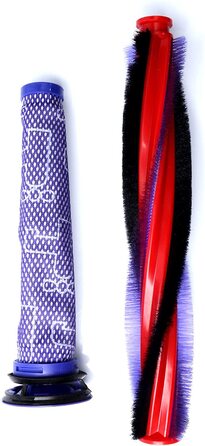 Main Brush + Filter for Dyson V6 Animal/Fluffy DC58 DC59 DC61 DC62 Replacement Parts Accessories, 225mm