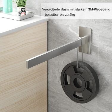 Тримач для рушників настінний без свердління, з нержавіючої сталі, подвійний, для ванної кімнати та кухні, сріблястий