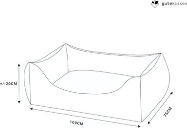 Gutekissen® Лежанка для собак, подушка для собак, лежанка для собак - довговічні матеріали, висока якість NEO (XL - 100x75, сірий)