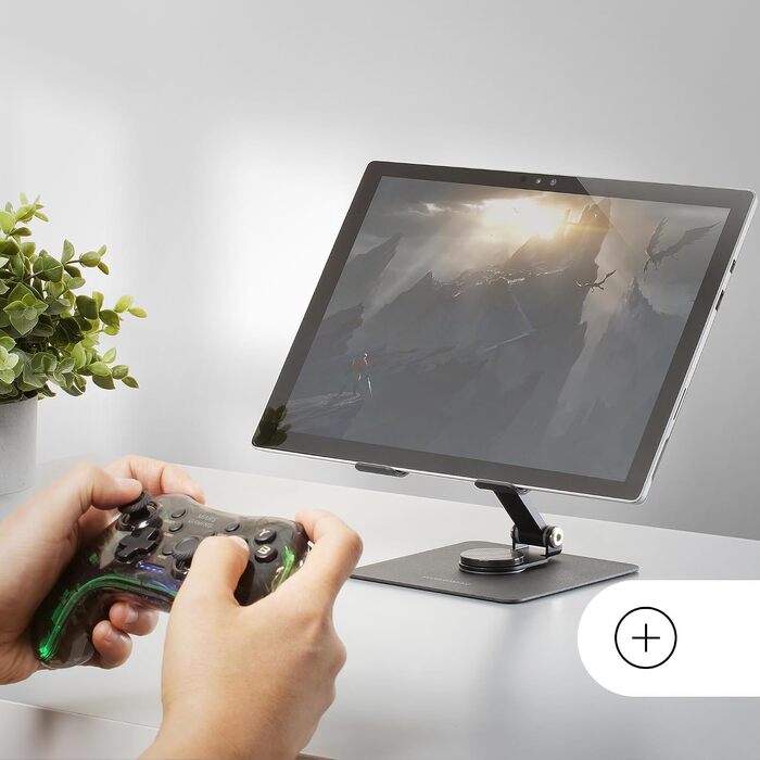 Підставка для планшета та ноутбука Mars Gaming MA-RST 2в1, поворотна на 360°, регулювання висоти та кута на 180°, сталева складана стійка, протиковзкою, чорна
