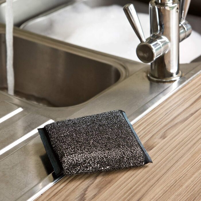 Marigold Scrub Away Stainless Steel Scouring Pad, 20 Pack of 1 Each, Grey, 11 x 1.8 x 15.5 cm
