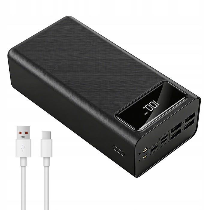 Потужний павербанк 50000 мАг, 4xUSB, USB-C, швидка зарядка (кабелі в комплекті)