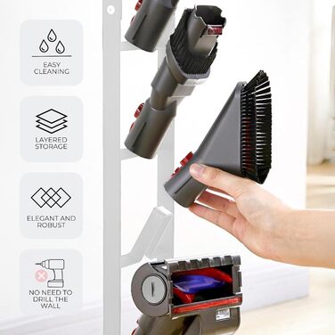Підставка для пилососів Dyson: V15, V12, V11, V10, V8, V7, V6, DC58, DC59, DC62, DC74. Органайзер та рамка для зберігання. Модель S9313