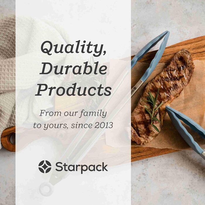 Кухонні щипці StarPack Premium 30,5 см з нержавіючої сталі з антипригарними силіконовими наконечниками, термостійкі до 315°C, для приготування, сервірування, гриля та салату, бірюзові