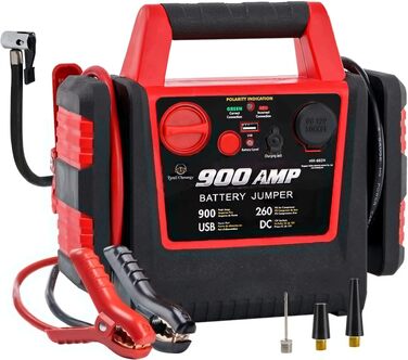 Пусковий пристрій для автомобіля TIREWELL 12V з вбудованим компресором для шин та USB-портом