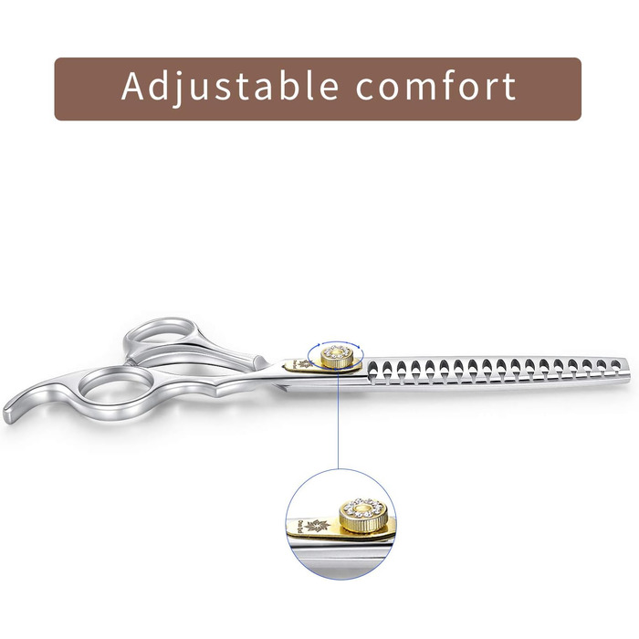 Професійна феншуерська ножиця для собак Dream Reach - 7 дюймів, 440C сталь, витончення 25%-35%