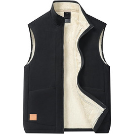 Чоловіча флісова жилетка та бодівармер, тепла жилетка, зимова терможилетка, флісова жилетка, бодівармер на блискавці, смарт-жилетка, безрукавна куртка 5XL чорного кольору