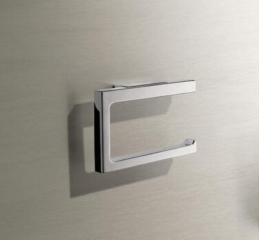 KEUCO Toilet Paper Holder, High-Gloss Chrome, Open Design, Toilet Roll Holder for Bathroom and Guest Toilet, Edition 11