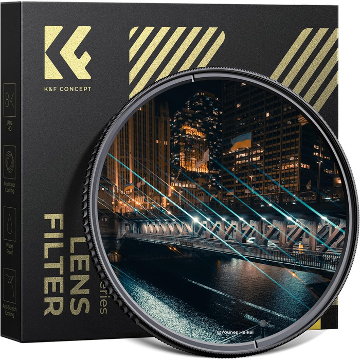 Фільтр K&F CONCEPT Blue Streak Anamorpher 82mm: Ефект синіх смуг, Nano-Xcel