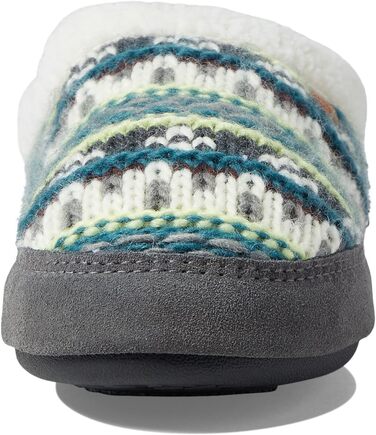 Тапочки домовик Acorn з вишивкою 'Сіре Білка', Fairisle Hoodback 'Павлінь' (39/40 EU)