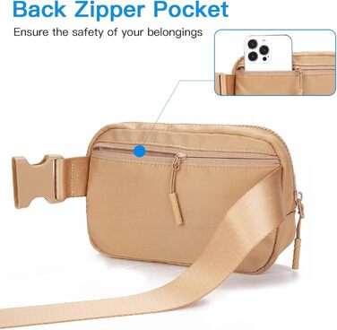 Сумка на пояс жіноча/чоловіча Telena, спортивна/модна, сумка через плече, кросбоді, з регульованим ремінцем, бежева (світло-коричнева)
