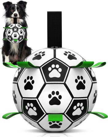 Interactive Dog Toy, Football with Gripping Flanges, Durable Dog Balls for Small and Medium Breeds, Water Toy, Suitable for Indoor and Outdoor Use