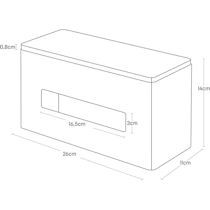 Yamazaki 4765 RIN Double-Sided Tissue Box, Black, Steel/Plywood, Minimalist, 26 x 11 x 14 cm