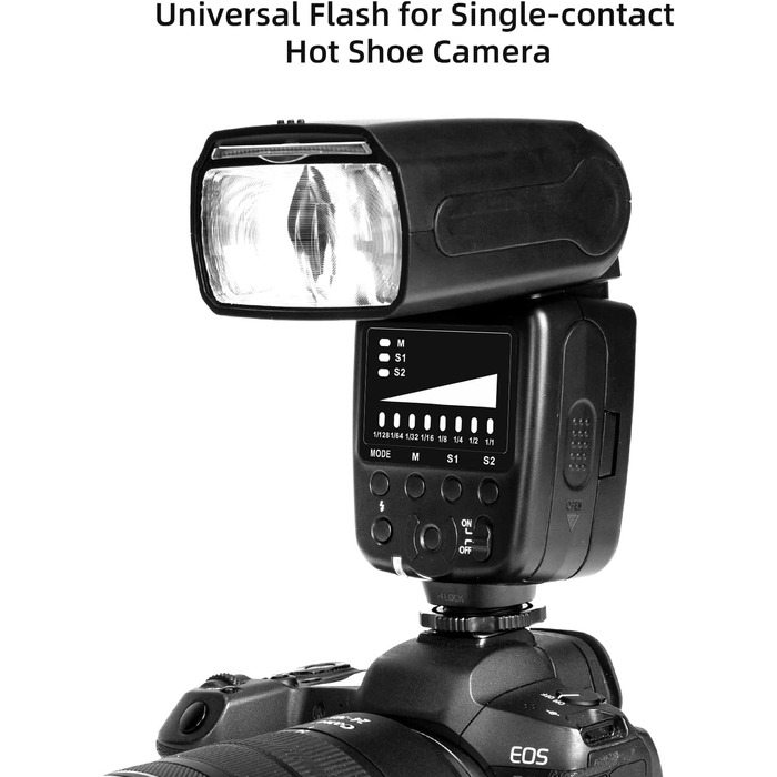 Спалахувач PHOTOOLEX Blitz Speedlite для Canon, Nikon, Sony, Panasonic, Olympus, Pentax, Fujifilm, Sigma, Minolta та інші DSLR/Digital/Film SLR камери з роз'ємом Hot-Schuh