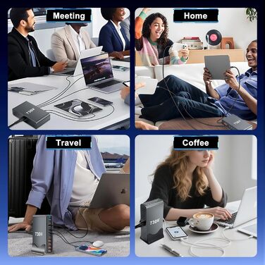 Зарядний пристрій GaN III USB C 730W, 10 портів (6x USB-C, 4x USB-A), PD 140W/100W/65W/30W для MacBook, iPhone, iPad, Samsung Galaxy - Швидка зарядка