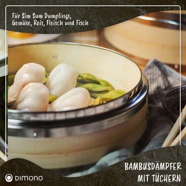 Пароварка Dimono® з бамбуком та нержавіючою сталлю, 2 яруси, набір з 2 шт.