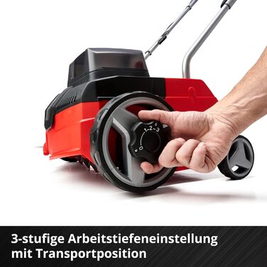 Einhell Battery-Powered Scarifier-Aerator GC-SC 36/31 Li-Solo Power X-Change (Lithium-Ion, 36 V, 31 cm working width, 3-in-1 combo, ball-bearing roller with 8 blades, without battery and charger)