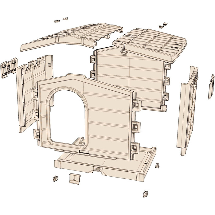 Будка для собак Bama Bungalow, бежевий колір, розмір M