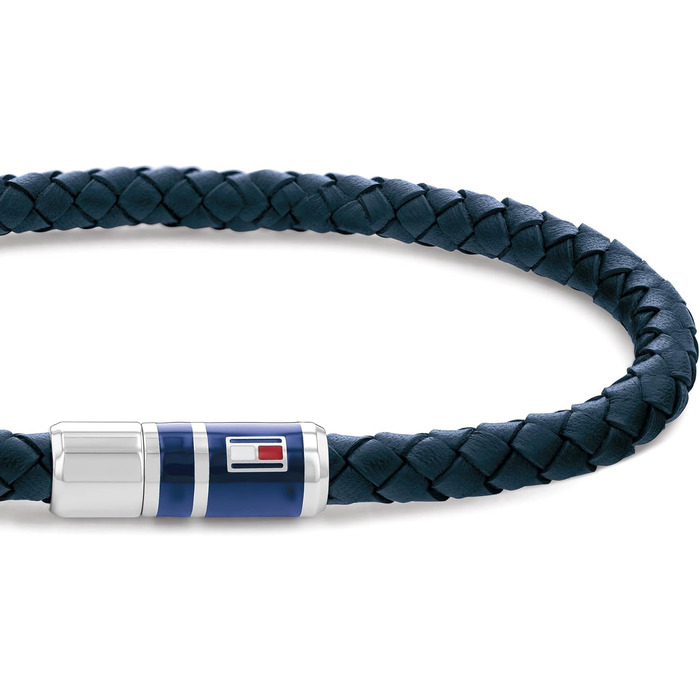 Браслет шкіряний чоловічий Tommy Hilfiger плетене (темно-синій)