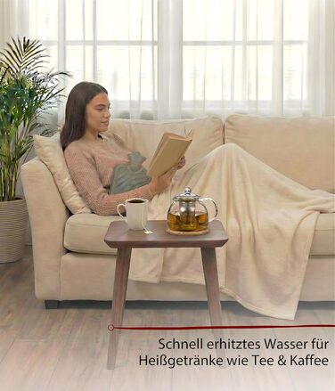 Електричний чайник Cloer 4511 з нержавіючої сталі, 2200 Вт, індикатор рівня води, захист від сухого кипіння та перегріву, 1 літр, чорний