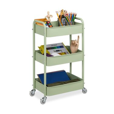 Relaxdays Rolling Cart with 3 Levels
