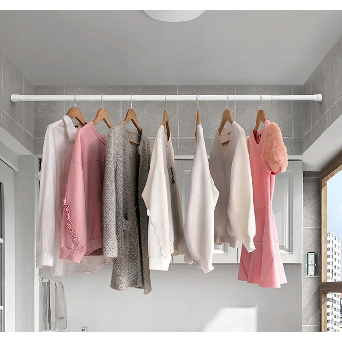 Розпірна штора для ванної Gold start, 140-260 x 25 мм, біла