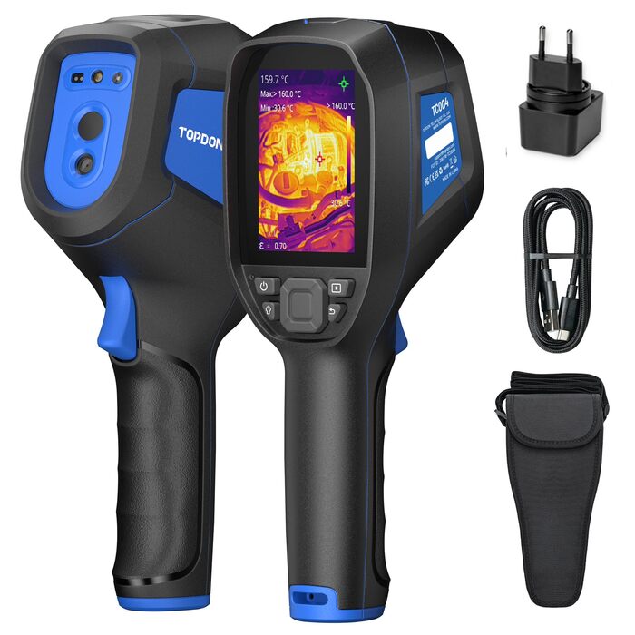 TOPDON TC004 Міні тепловізор, 240x240 IR-роздільна здатність, ручний тепловізійний прилад, 15 годин роботи від акумулятора, частота оновлення 25 Гц, діапазон температур -20℃ до 450℃, високий/низький температурний тригер (чорний)