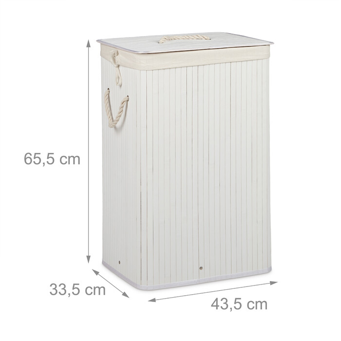 Relaxdays Bamboo Laundry Basket, Square