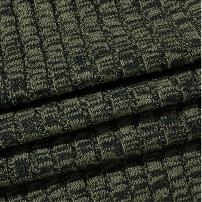 Чоловічий кардиган AOI RAY з блискавкою та стоячим коміром, в'язаний з тонкої пряжі, з двома кишенями, колір: чорний (L, суміш темно-зеленого)