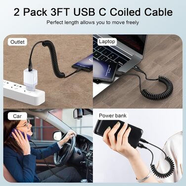 Кабель USB Type-C, 3 шт. (3M+2M+1M) для Samsung, Huawei, Xiaomi. Швидка зарядка, передача даних, нейлон.