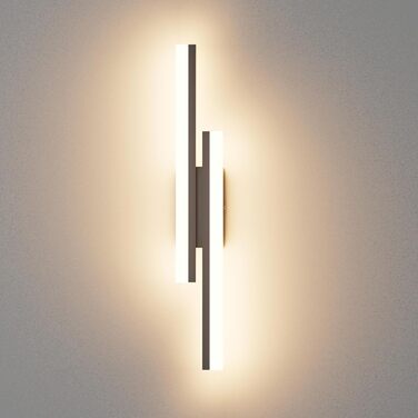 LED настінний світильник Klighten 40см, 12W, 850LM, тепле світло 3000K, чорний, для спальні, вітальні, коридору, сходи