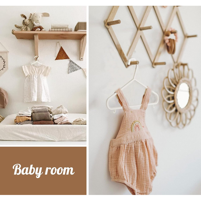 Набір вішалок для дитячого одягу Ilauke, 40 шт., 28,5 см, бежевий