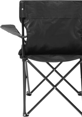 Складний туристичний стілець JELEX Expedition з підлокітниками та тримачем для напоїв, чорний