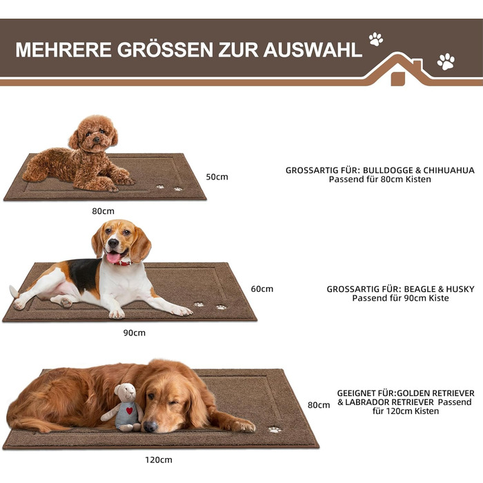 Килимок для дому BEQHAUSE 80x120 см, миючий, для входу, переднього та заднього дверей, коридору (колір: коричневий)