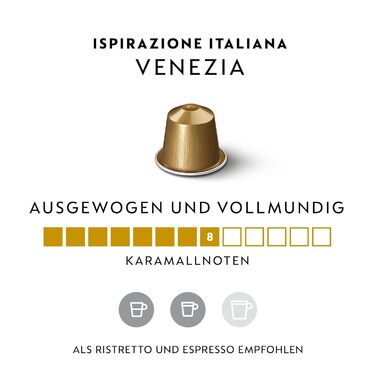 Кава Nespresso Original Ispirazione Venezia, темне обсмаження, 100 капсул, сумісна з оригінальними кавомашинами Nespresso
