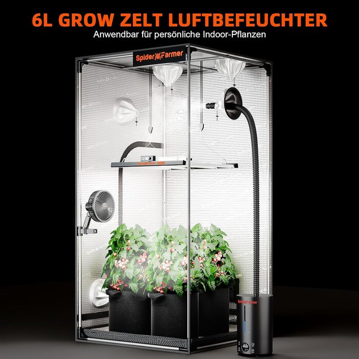 Увлажнитель воздуха Spider Farmer 6L для растений в гроубоксе, 450 мл/год, двойная форсунка, для выращивания растений в помещении