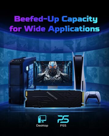 SSD Acer Predator GM7000 1TB NVMe PCIe Gen4 з DRAM Cache - для ПК, ноутбука, PS5