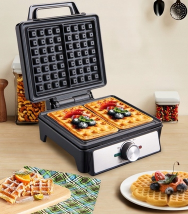 Вафельниця GOFROWNICA XXL на 2 вафлі з регулюванням температури для пухких та хрумких вафель