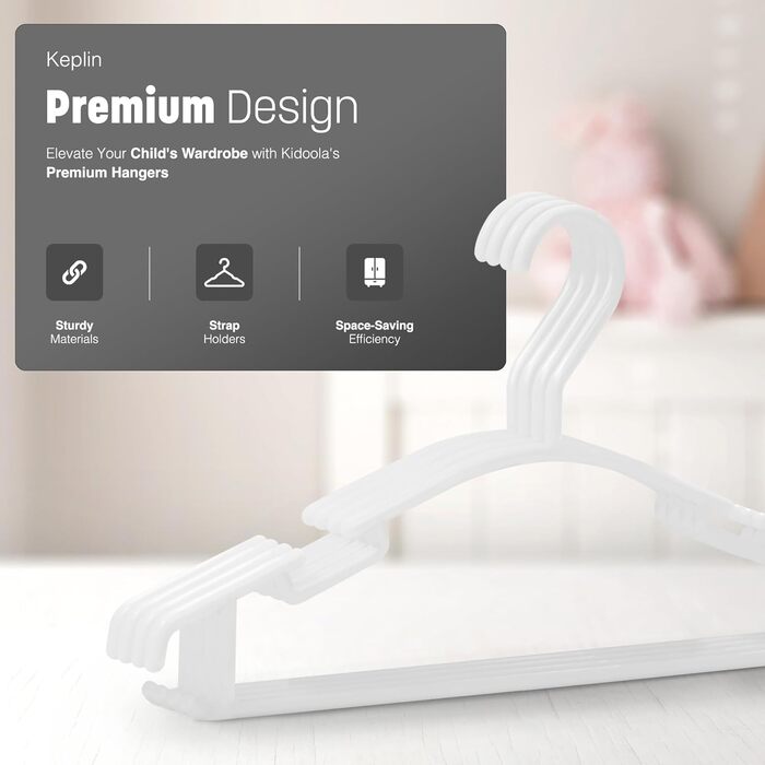 Детские вешалки для одежды Keplin - 36 шт., белые, не скользящие, для детской и младенческой одежды