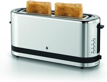 WMF Kitchenminis Long Slot Toaster with Roll Attachment, 2 Slices, XXL, Bagel Function, 7 Browning Levels, 900W, Toaster Stainless Steel Matte