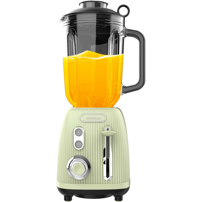 Cecotec Retro Power Stand Mixer - Black Titanium & RetroGreen, 1200W, 1.5L, 2 Speed, Titanium-Coated Blades