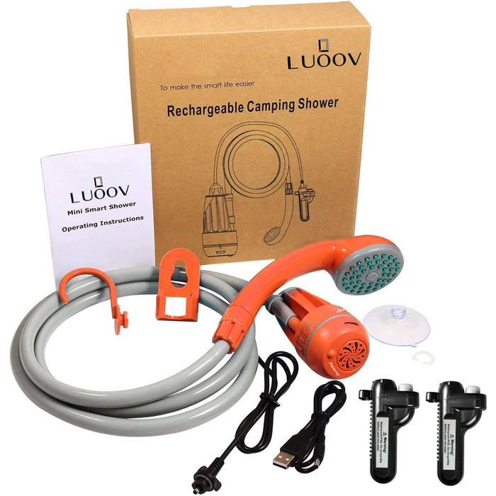 Portable Outdoor Camping Shower, Bidet Handheld Shower, Two Rechargeable 2200 mAh Batteries, Water Pump for Camping, Hiking, Outdoor Travel