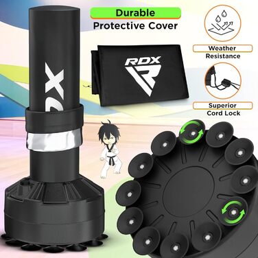 Дитячий боксерський мішок RDX Junior Standbox, рукавички для тренувань, MMA, кікбоксинг, бокс, рукопашний бій, муай-тай, 4 фути (зелений)