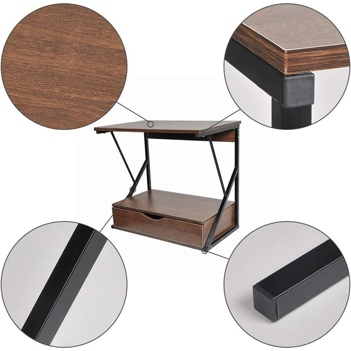 Поличка для мікрохвильової печі, кухонна поличка для стільниці, органайзер для мікрохвильової печі, тостера та аірфрая, багатофункціональна кухонна поличка для оптимізації простору (Дуб/3 яруси) (Дуб/Висувна поличка)