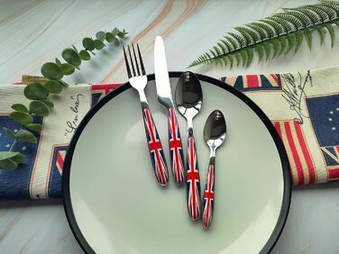 Набір столових приборів Exzact Rostfrei Stahl (нержавіюча сталь) з дизайном Union Jack (24 шт.)