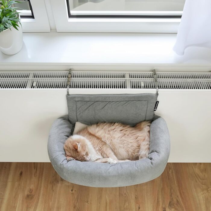 Premium Cat Heating Bed - Murphy - for cats up to 12kg - suitable for all radiators - all-around padded - cat bed for the heater